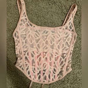 Light Pink Lace Corset Top